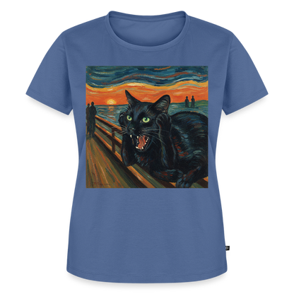 Der Schrei… aber die Katze hat’s zuerst gemerkt | Frauen Premium T-Shirt - Taubenblau
