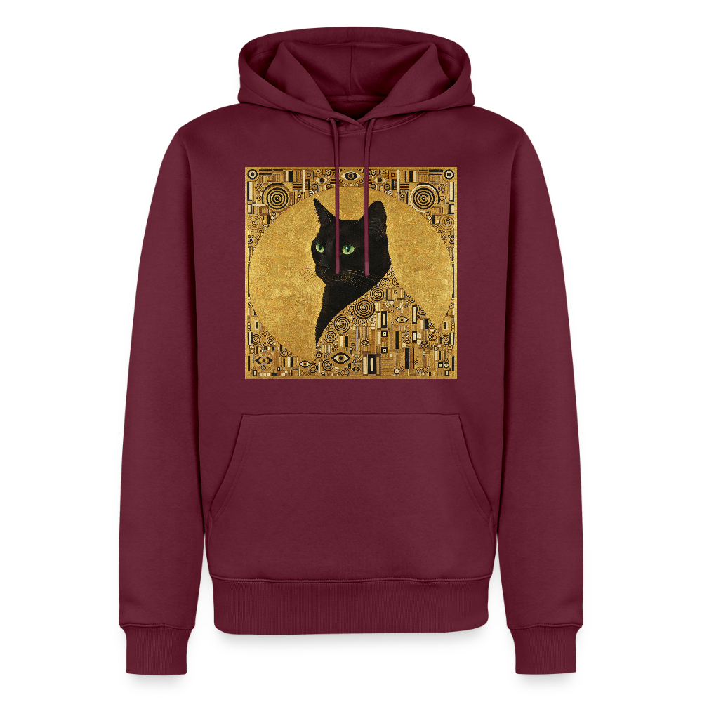 Adele… aber sie schnurrt – Goldene Katze à la Klimt | Männer Premium Hoodie - Burgunderrot
