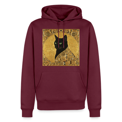 Adele… aber sie schnurrt – Goldene Katze à la Klimt | Männer Premium Hoodie - Burgunderrot