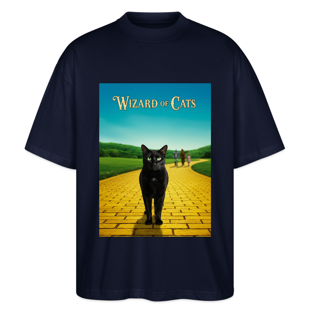 Wizard of Cats – Der gelbe Weg gehört Krümel | Stanley/Stella Oversized Unisex Bio T-Shirt Blaster - Navy