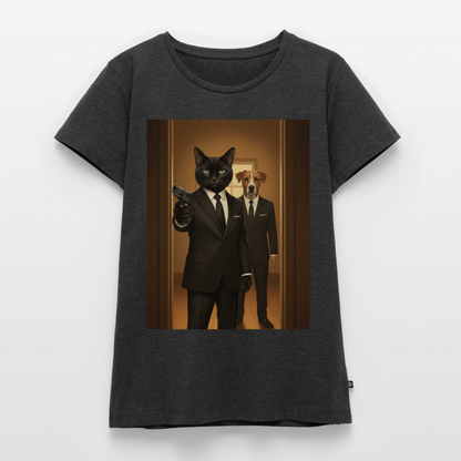 Krümel – Say Meow Again | Frauen Premium T-Shirt - Anthrazit meliert