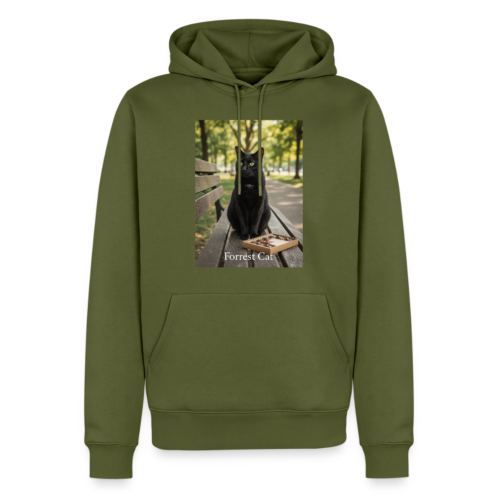 Forrest Cat – Krümel wartet | Männer Premium Hoodie - Khaki