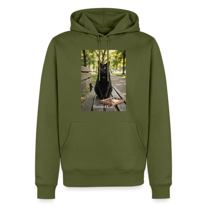 Forrest Cat – Krümel wartet | Männer Premium Hoodie - Khaki