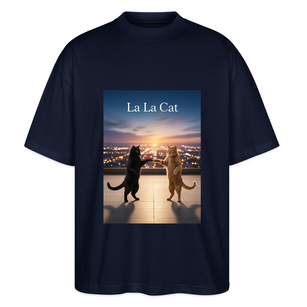 La La Cat – Tanz über den Dächern | Stanley/Stella Oversized Unisex Bio T-Shirt Blaster - Navy