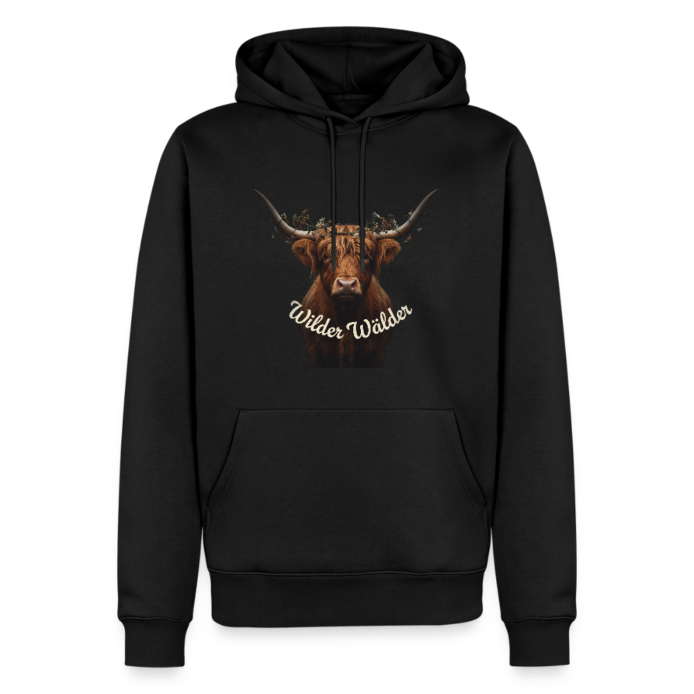 Wilder Wälder – Schwarzwald Highland Rind | Männer Premium Hoodie - Schwarz