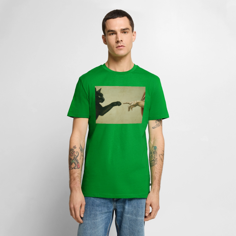Die Erschaffung Adams… aber die Katze war schneller | Männer Premium T-Shirt - Grün