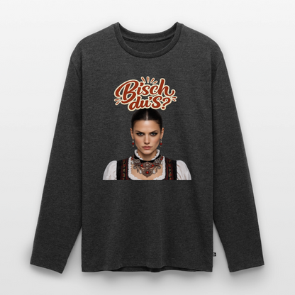 Schwarzwaldstolz – Sie weiß, wer sie isch | Männer Premium Bio Langarmshirt - Anthrazit meliert