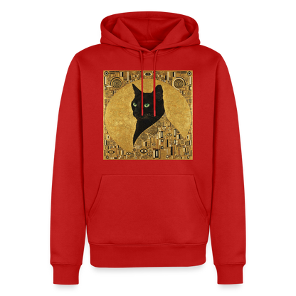 Adele… aber sie schnurrt – Goldene Katze à la Klimt | Männer Premium Hoodie - Rot