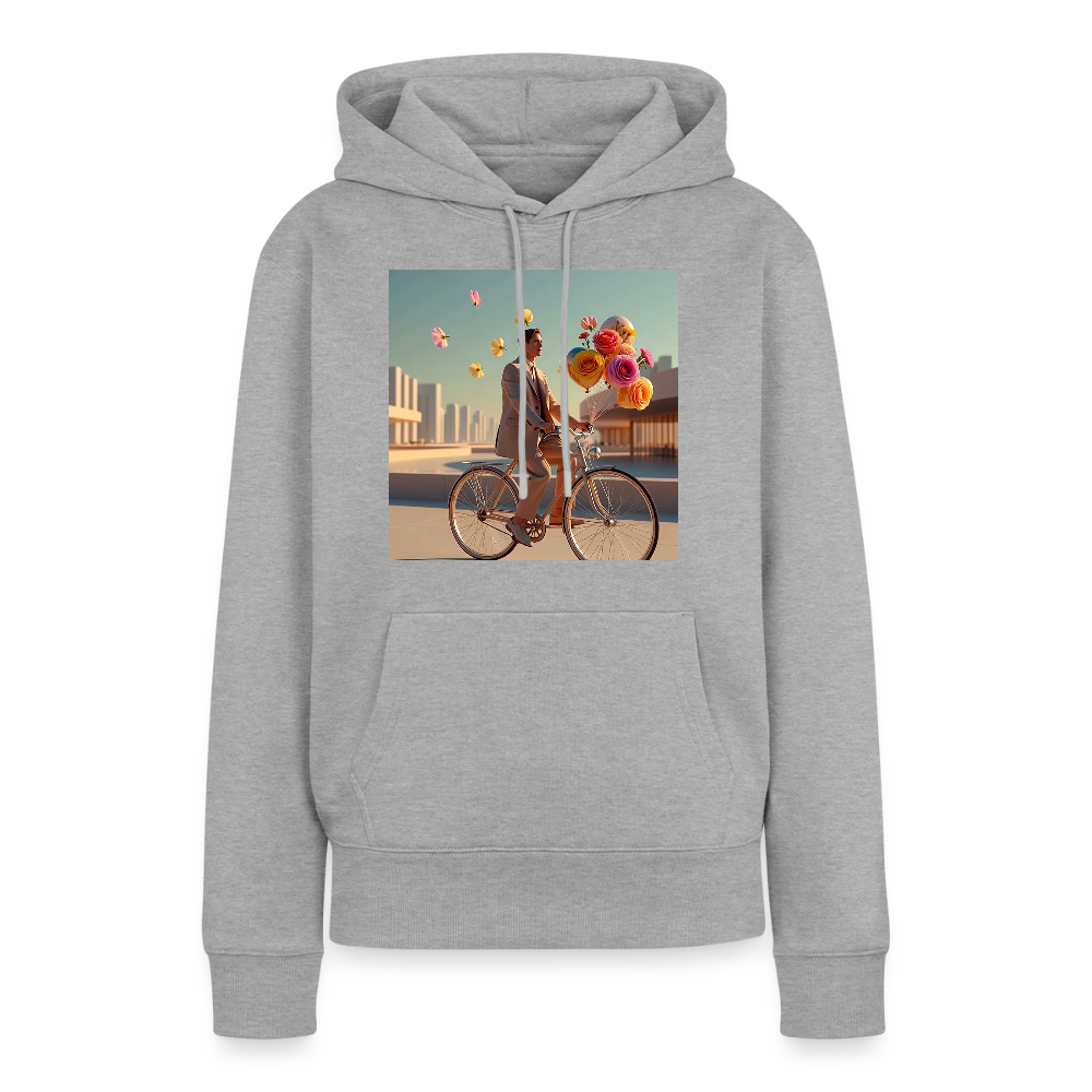 Fahrt ins Ungewisse (mit Blumen) | Frauen Premium Hoodie - Grau meliert