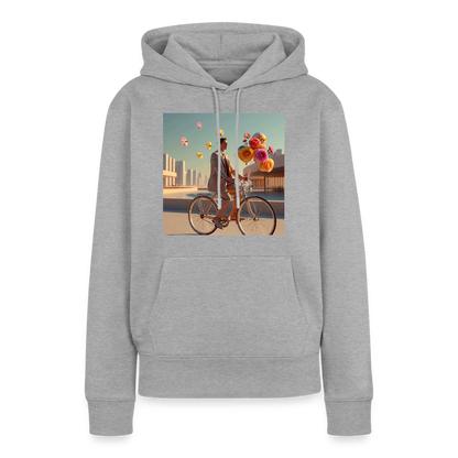 Fahrt ins Ungewisse (mit Blumen) | Frauen Premium Hoodie - Grau meliert