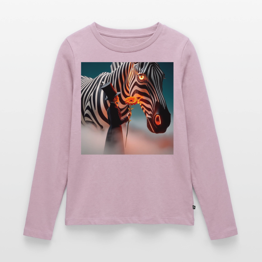 Blumen für ein Zebra | Frauen Premium Bio Langarmshirt - Altrosa