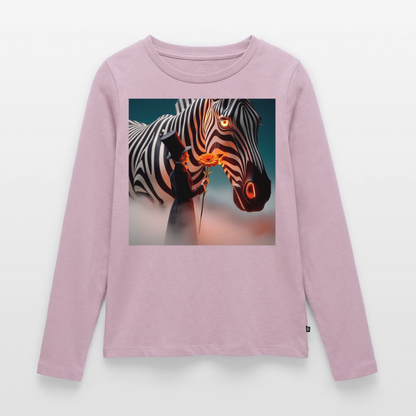 Blumen für ein Zebra | Frauen Premium Bio Langarmshirt - Altrosa