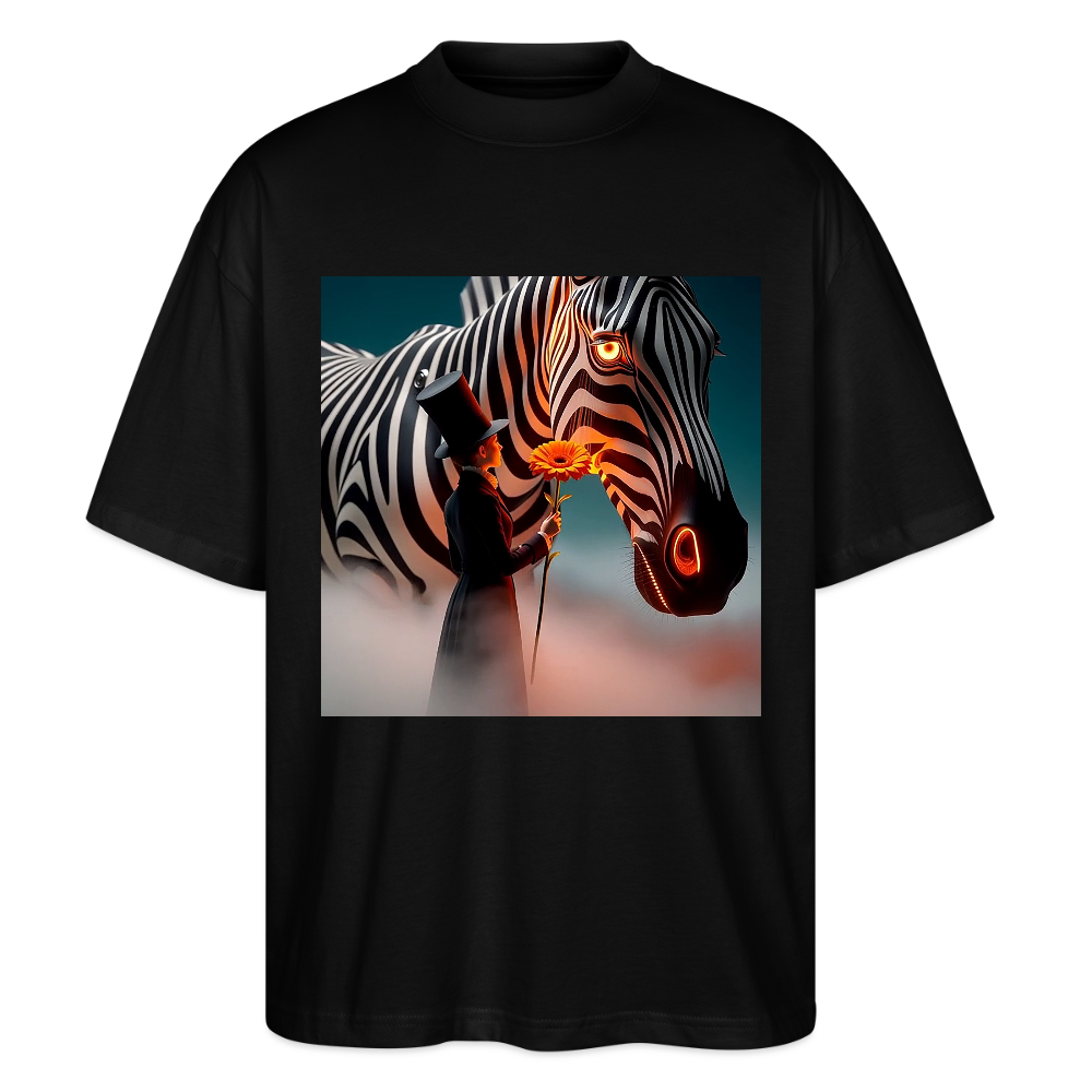 Blumen für ein Zebra | Stanley/Stella Oversized Unisex Bio T-Shirt Blaster - Schwarz