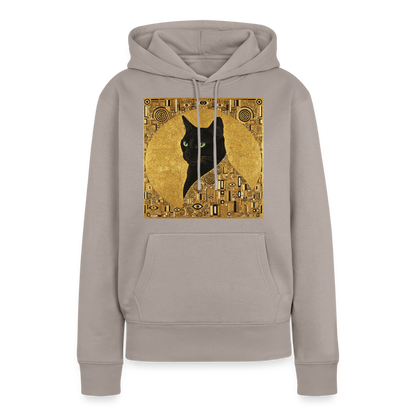 Adele… aber sie schnurrt – Goldene Katze à la Klimt | Frauen Premium Hoodie - Taupe