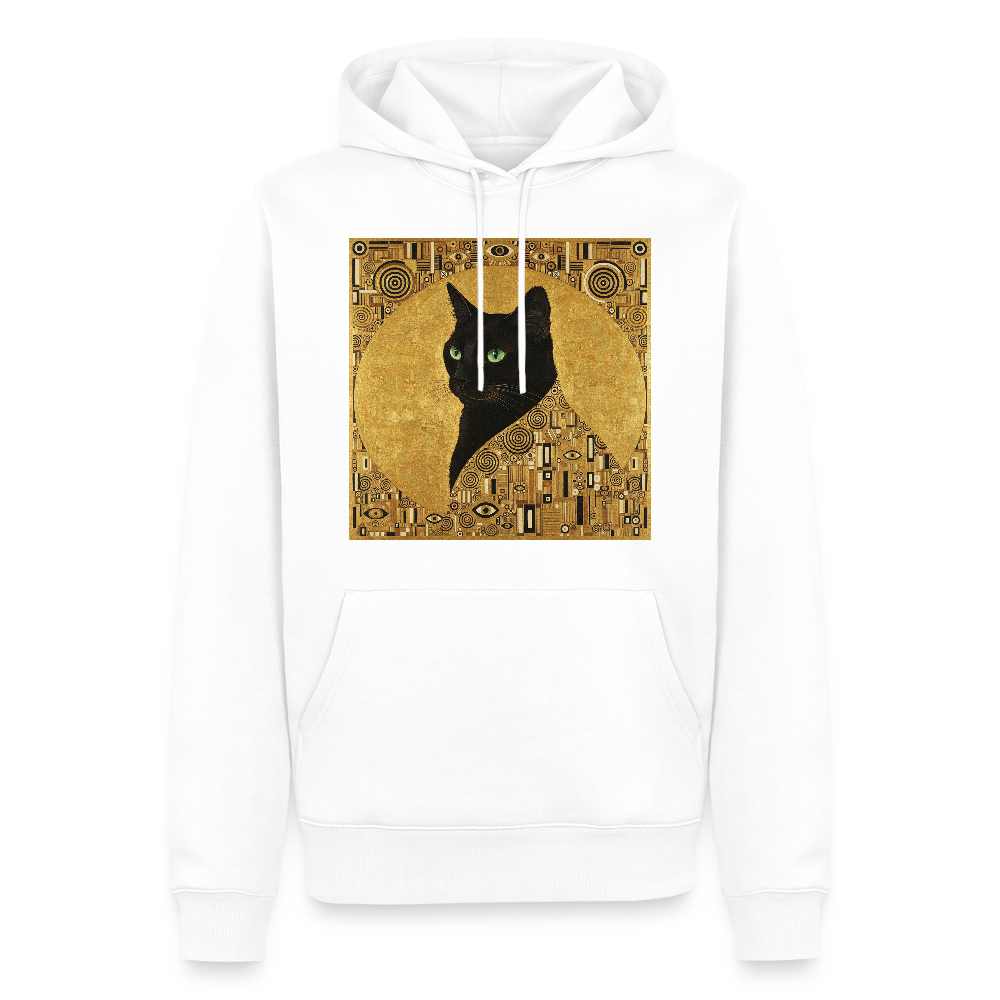 Adele… aber sie schnurrt – Goldene Katze à la Klimt | Männer Premium Hoodie - Weiß