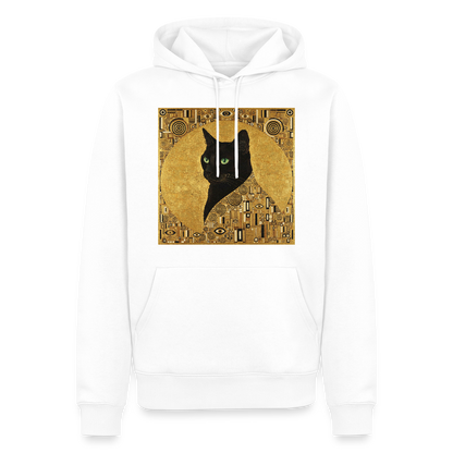 Adele… aber sie schnurrt – Goldene Katze à la Klimt | Männer Premium Hoodie - Weiß