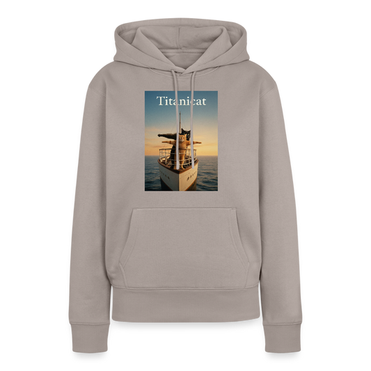 Titanicat – Ich bin der König der Kratzbäume | Frauen Premium Hoodie - Taupe