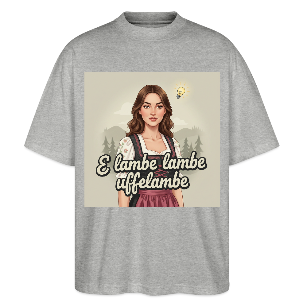 E Lambe, lambe, uffelambe – Alemannischer Geistesblitz | Stanley/Stella Oversized Unisex Bio T-Shirt Blaster - Grau meliert
