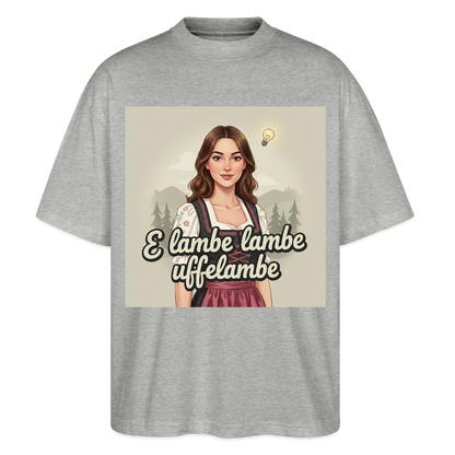 E Lambe, lambe, uffelambe – Alemannischer Geistesblitz | Stanley/Stella Oversized Unisex Bio T-Shirt Blaster - Grau meliert