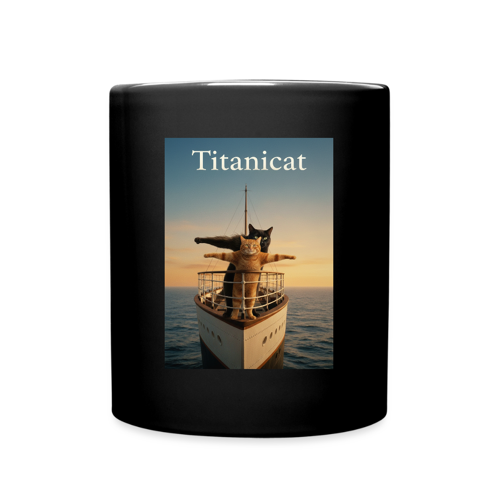 Titanicat – Ich bin der König der Kratzbäume | Tasse einfarbig - Schwarz