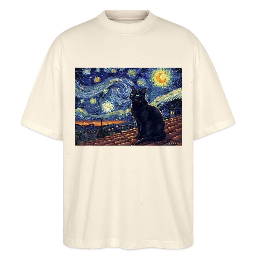 Sternennacht… aber die Katze denkt nach | Stanley/Stella Oversized Unisex Bio T-Shirt Blaster - Natur