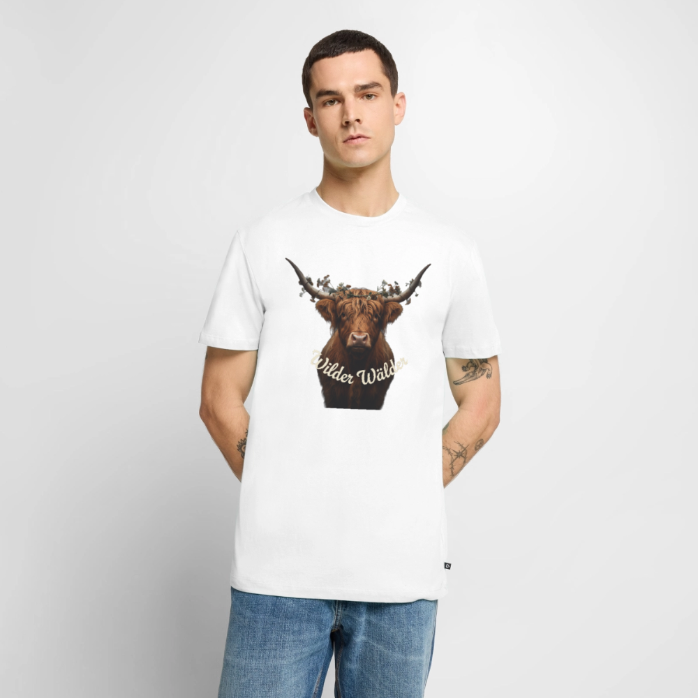 Wilder Wälder – Schwarzwald Highland Rind | Männer Premium T-Shirt - Weiß