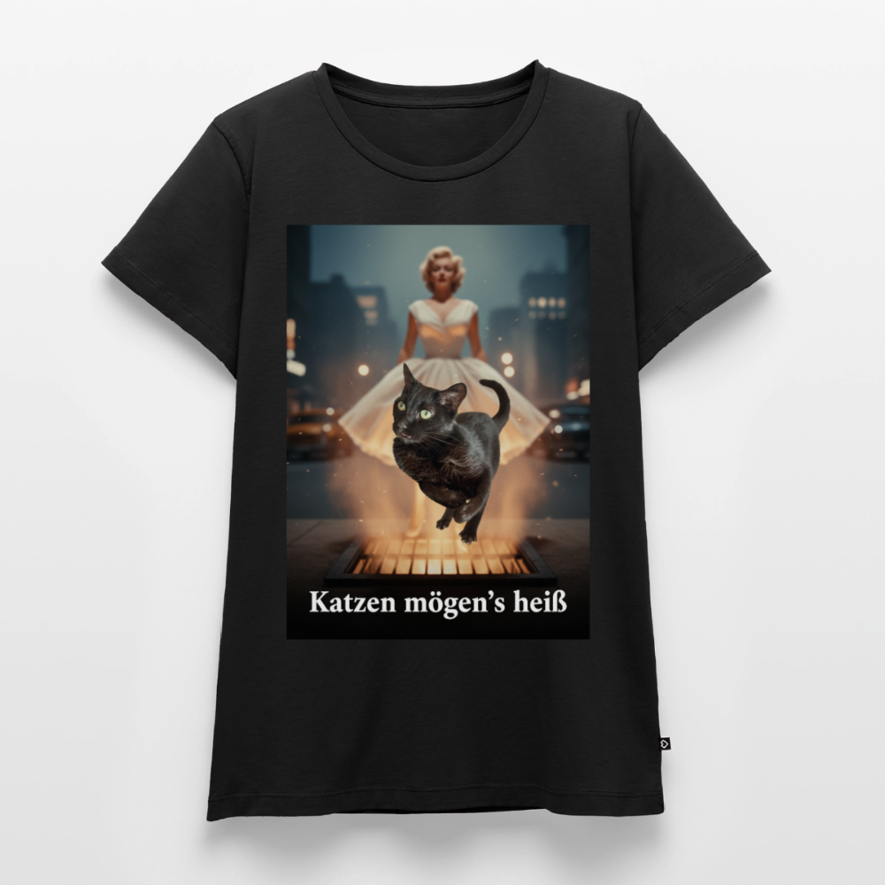 Katzen mögen’s heiß | Frauen Premium T-Shirt - Schwarz