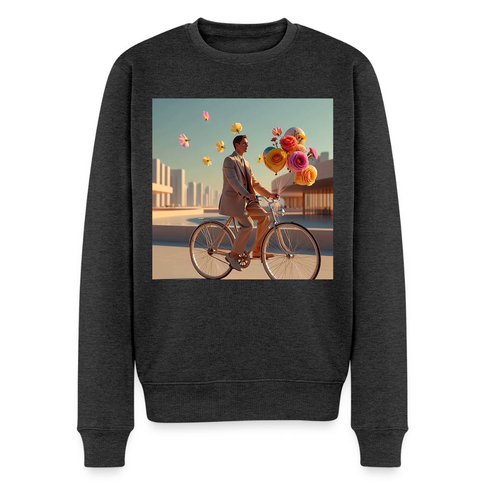 Fahrt ins Ungewisse (mit Blumen) |  Männer Premium Pullover - Anthrazit meliert