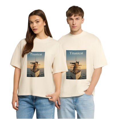 Titanicat – Ich bin der König der Kratzbäume | Stanley/Stella Oversized Unisex Bio T-Shirt Blaster - Natur