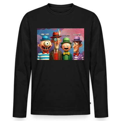 Gedankenkreise auf Hochtouren | Männer Premium Bio Langarmshirt - Schwarz