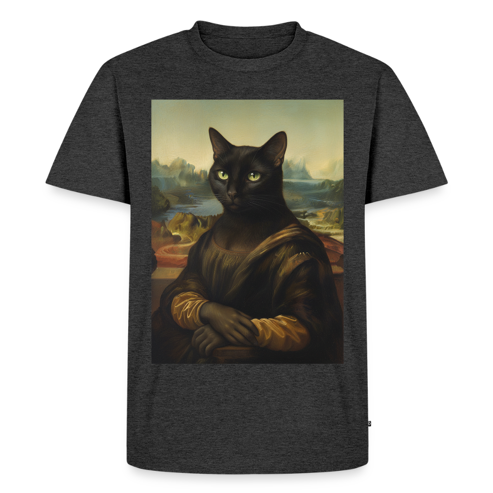 Mona Lisa… aber es ist eine Katze | Männer Premium T-Shirt - Anthrazit meliert