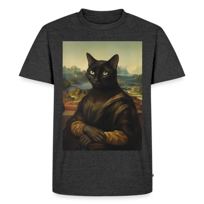 Mona Lisa… aber es ist eine Katze | Männer Premium T-Shirt - Anthrazit meliert