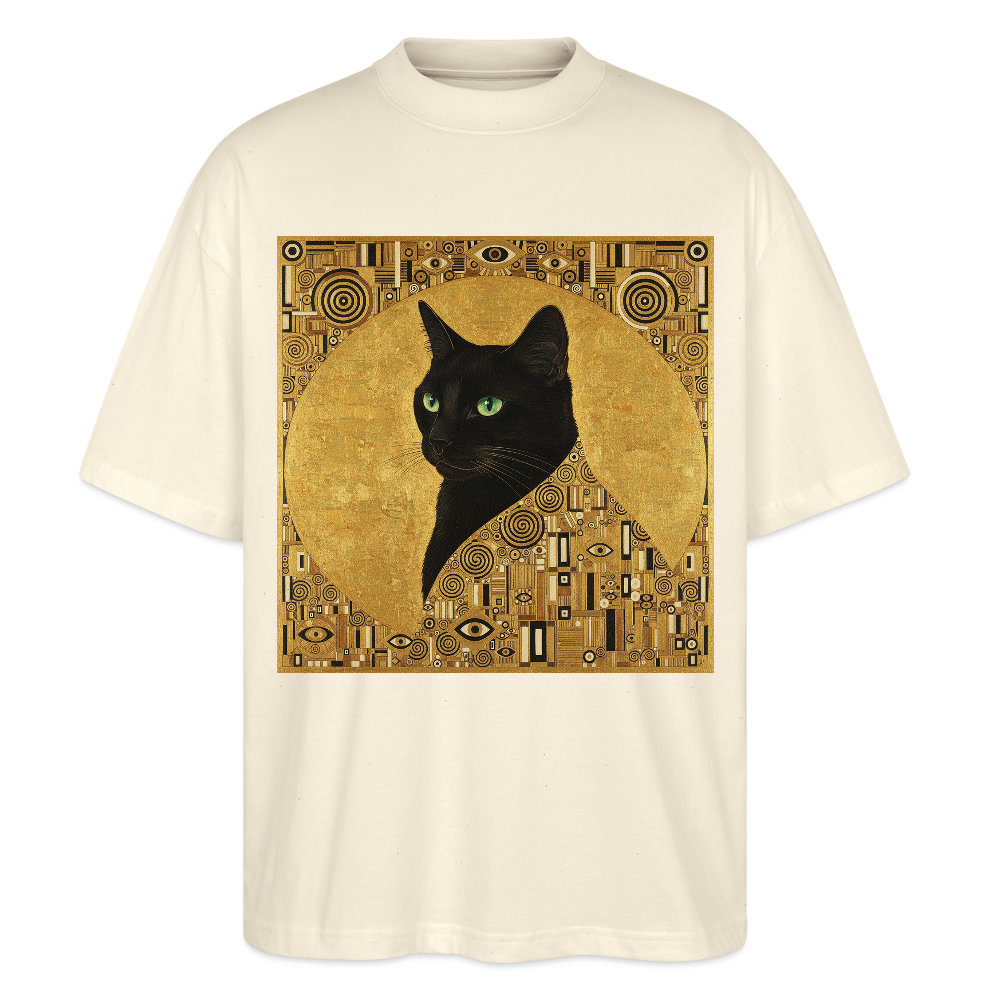 Adele… aber sie schnurrt – Goldene Katze à la Klimt | Stanley/Stella Oversized Unisex Bio T-Shirt Blaster - Natur