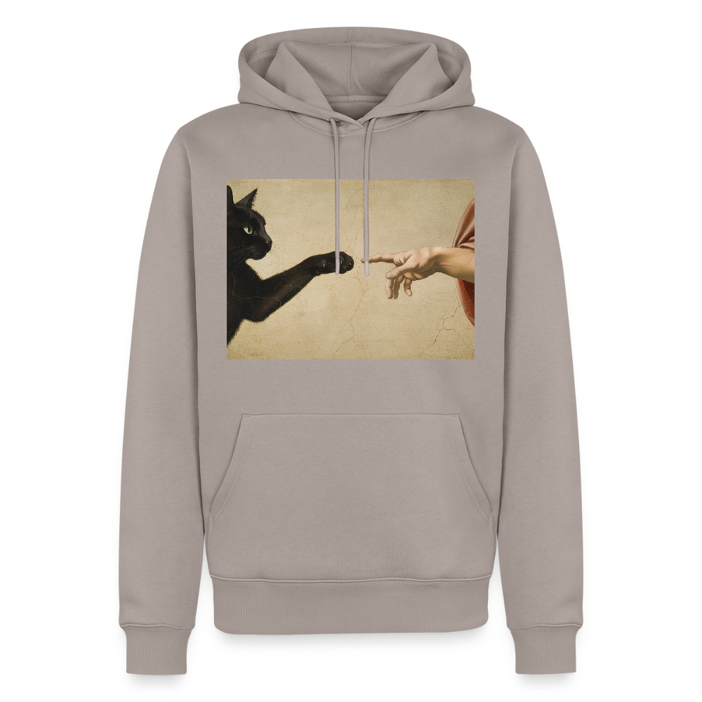 Die Erschaffung Adams… aber die Katze war schneller | Männer Premium Hoodie - Taupe
