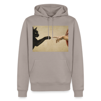 Die Erschaffung Adams… aber die Katze war schneller | Männer Premium Hoodie - Taupe