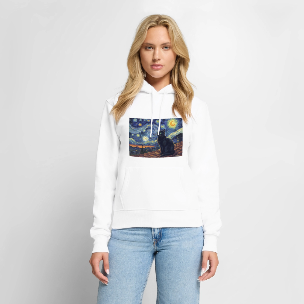 Sternennacht… aber die Katze denkt nach | Frauen Premium Hoodie - Weiß