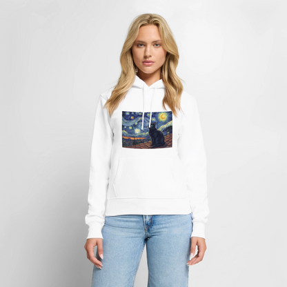 Sternennacht… aber die Katze denkt nach | Frauen Premium Hoodie - Weiß