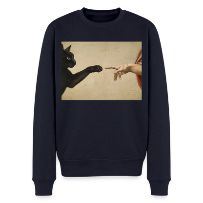 Die Erschaffung Adams… aber die Katze war schneller |  Männer Premium Pullover - Navy