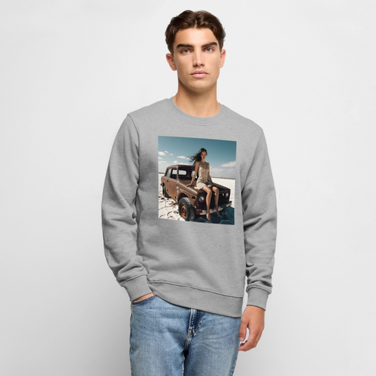 Warten auf irgendwas |  Männer Premium Pullover - Grau meliert