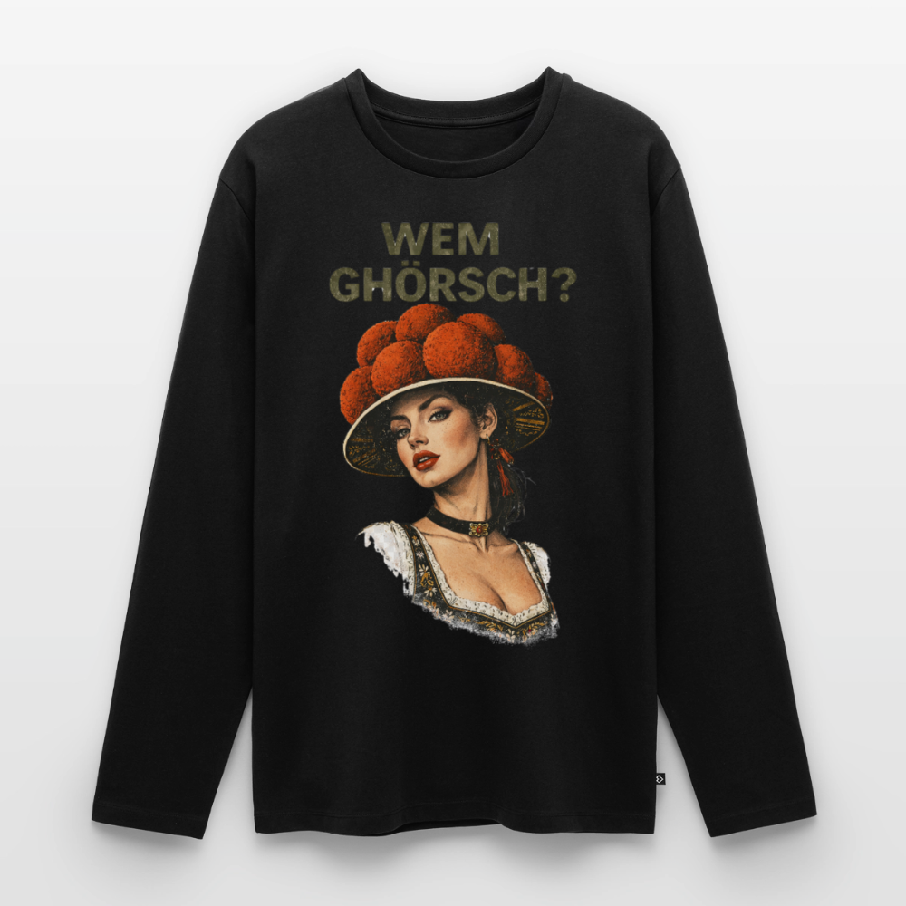 Wem ghörsch? – Schwarzwald Edition | Männer Premium Bio Langarmshirt - Schwarz