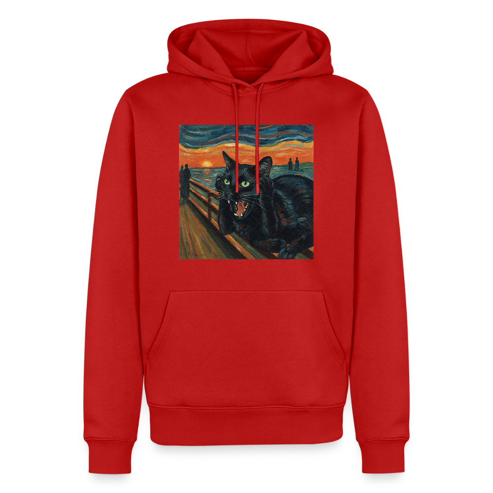 Der Schrei… aber die Katze hat’s zuerst gemerkt | Männer Premium Hoodie - Rot