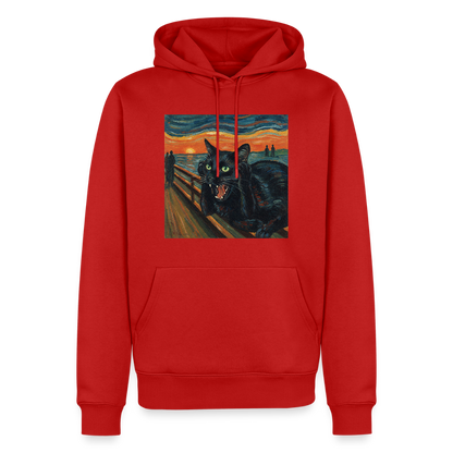 Der Schrei… aber die Katze hat’s zuerst gemerkt | Männer Premium Hoodie - Rot
