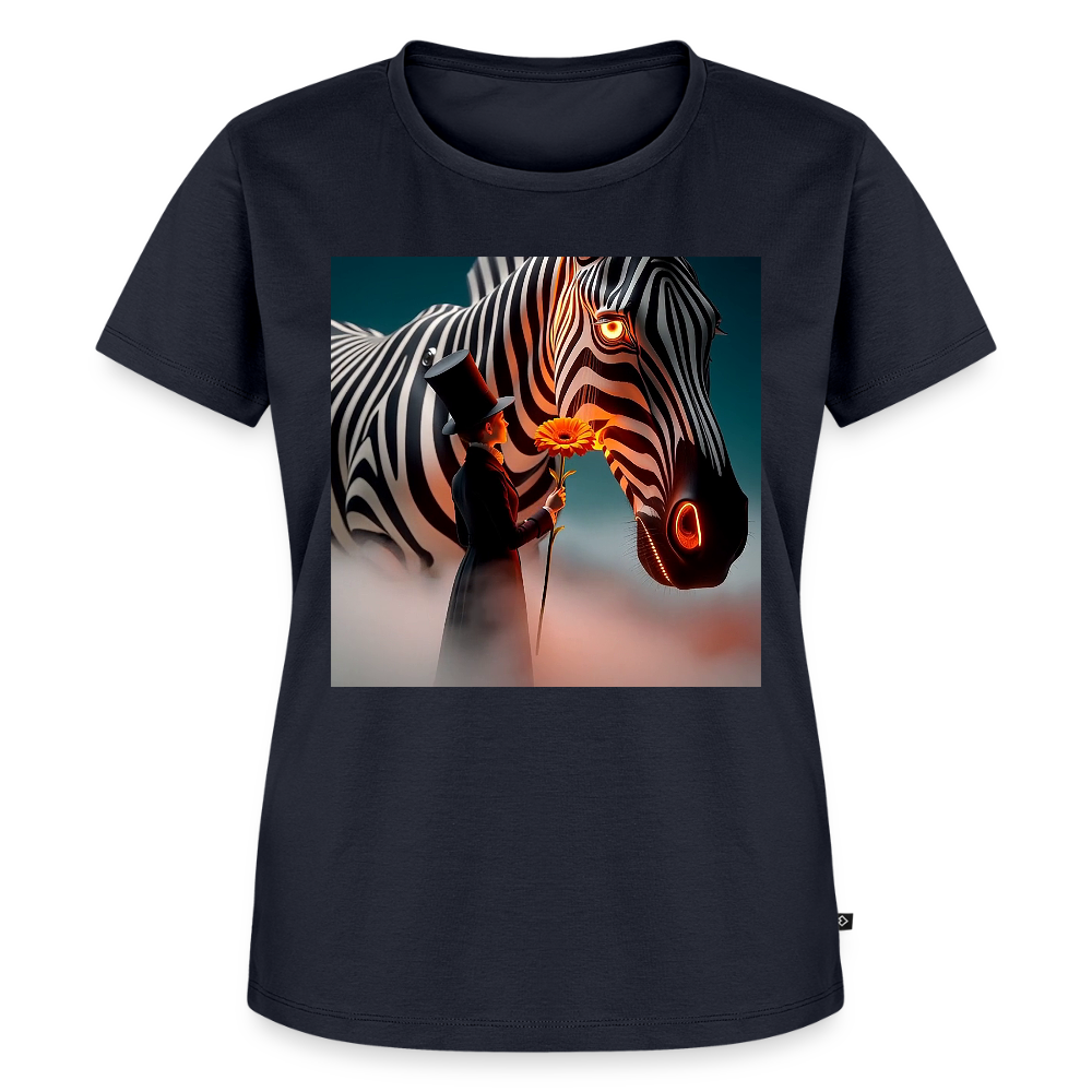 Blumen für ein Zebra | Frauen Premium T-Shirt - Navy