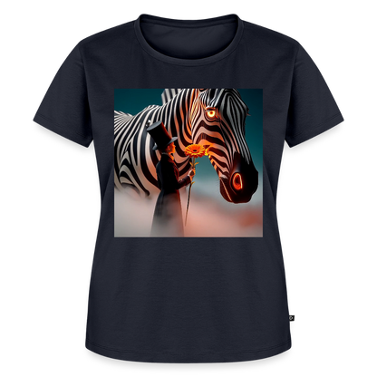 Blumen für ein Zebra | Frauen Premium T-Shirt - Navy