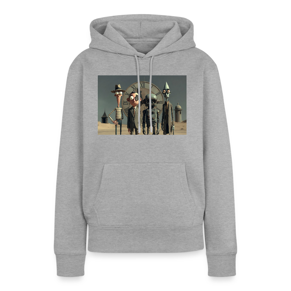 Pünktlich zu spät – Die seltsame Gesellschaft | Frauen Premium Hoodie - Grau meliert