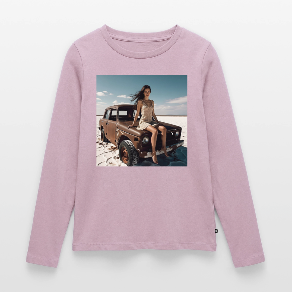 Warten auf irgendwas | Frauen Premium Bio Langarmshirt - Altrosa