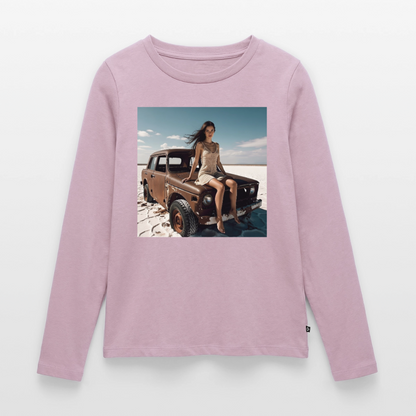 Warten auf irgendwas | Frauen Premium Bio Langarmshirt - Altrosa