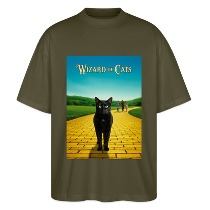 Wizard of Cats – Der gelbe Weg gehört Krümel | Stanley/Stella Oversized Unisex Bio T-Shirt Blaster - Khaki