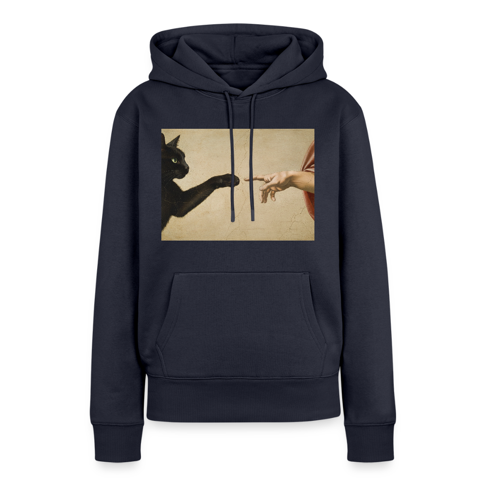 Die Erschaffung Adams… aber die Katze war schneller | Frauen Premium Hoodie - Navy
