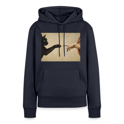 Die Erschaffung Adams… aber die Katze war schneller | Frauen Premium Hoodie - Navy